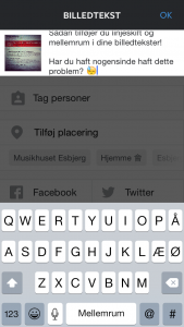 linjeskift billedtekster instagram